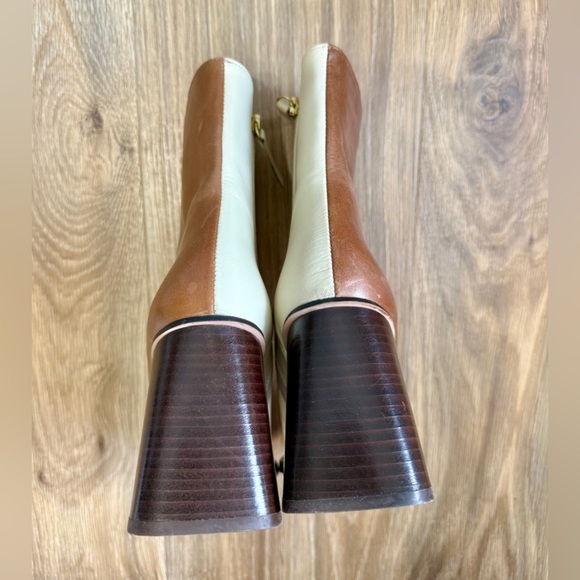 ALOHAS SOUTH BICOLOR LEATHER ANKLE BOOTS IN CAMEL BEIGE MSRP $306.00 Size 7-7.5 - Picture 9 of 11